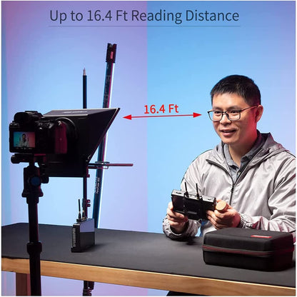 FEELWORLD TP2A Portable 8-inch Teleprompter supports up to 8" Smartphone/Tablet Prompting Smartphone DSLR