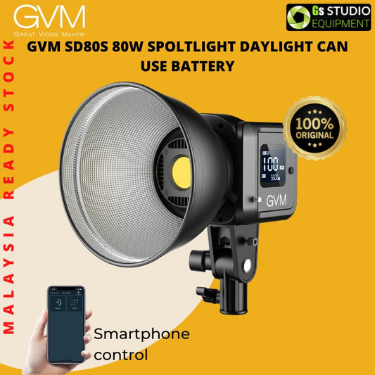 GVM SD80S Spoltlight Daylight Can Use Battery (80W)
