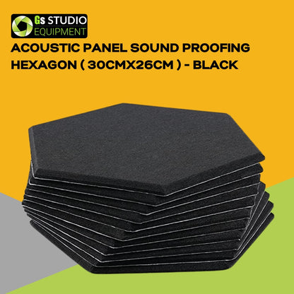 GS High Density Hexagon Acoustic Panels - Soundproof Foam, Self-Adhesive Insulation, Acoustic Treatment