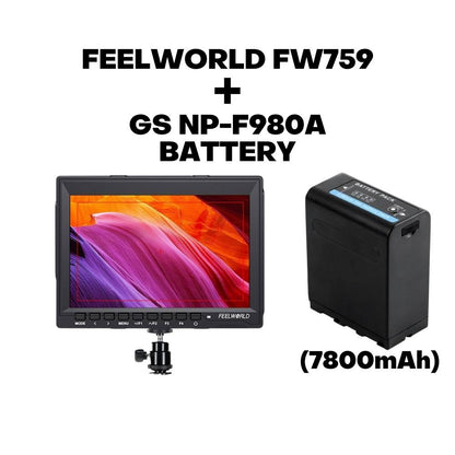 FEELWORLD FW759 7 INCH SLIM DSLR CAMERA FIELD MONITOR HD VIDEO ASSIST IPS 1280X800 4K HDMI AV