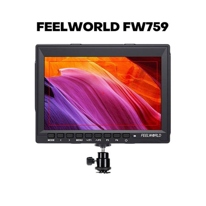 FEELWORLD FW759 7 INCH SLIM DSLR CAMERA FIELD MONITOR HD VIDEO ASSIST IPS 1280X800 4K HDMI AV