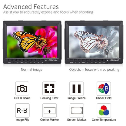 FEELWORLD FW759 7 INCH SLIM DSLR CAMERA FIELD MONITOR HD VIDEO ASSIST IPS 1280X800 4K HDMI AV