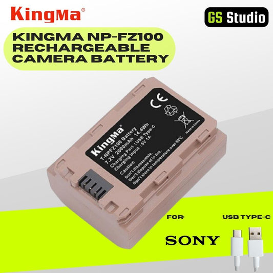 KingMa T-NPFZ100 Digital USB-C NPFZ100 Rechargeable Camera Batteries 2000mAh Battery Pack For Sony