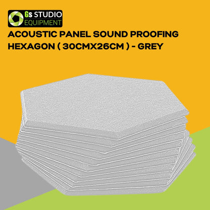 GS High Density Hexagon Acoustic Panels - Soundproof Foam, Self-Adhesive Insulation, Acoustic Treatment