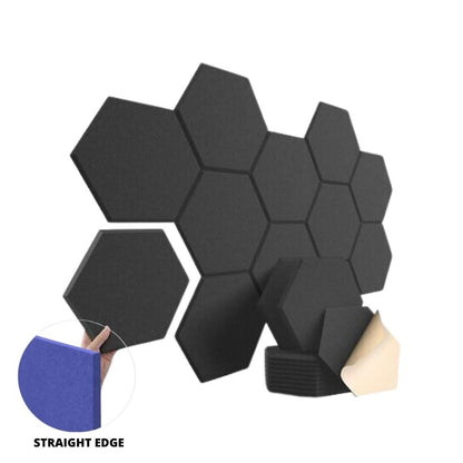 GS High Density Hexagon Acoustic Panels - Soundproof Foam, Self-Adhesive Insulation, Acoustic Treatment