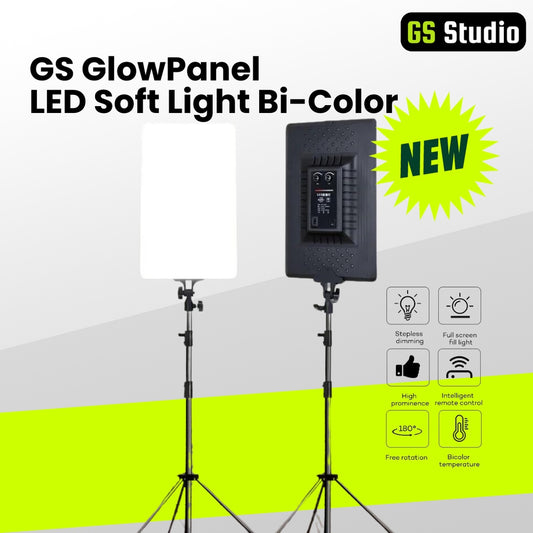 GS GlowPanel LED Soft Light Bi-Color 3200-5600K CRI 95+ for Photography Videography Broadcast Live