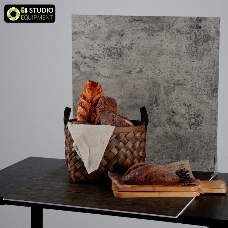 GS Flat Lay Hard Background Board 60x60cm Photography Studio Wooden Cement Coarse Sand 3D Texture Combinable Waterproof