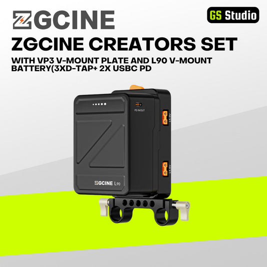 ZGCINE Creators Set with VP3 V-Mount Plate and L90 V-Mount Battery(3xD-Tap+ 2x USBC PD