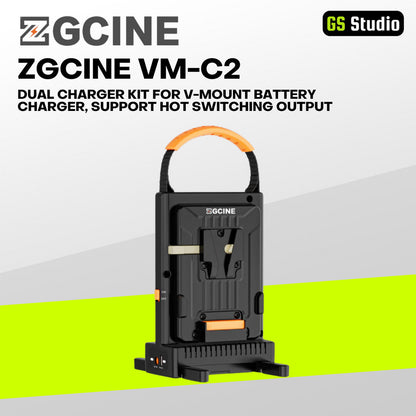 ZGCINE VM-C2 Dual Charger Kit for V-Mount Battery Charger, Support hot Switching Output