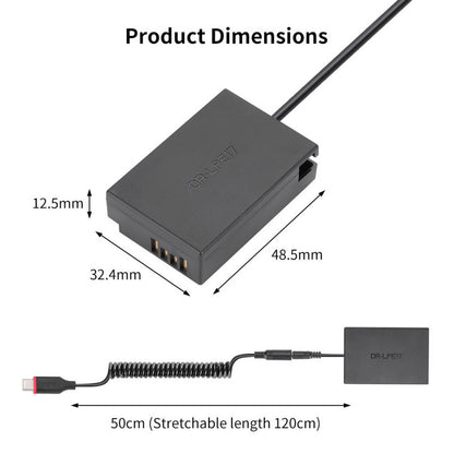 GS Portable LP-E17 Dummy Battery USB-C LP-E17 LP-E17N for Power Bank Adapter Power Supply for Canon 760D 750D 77D **M6 *