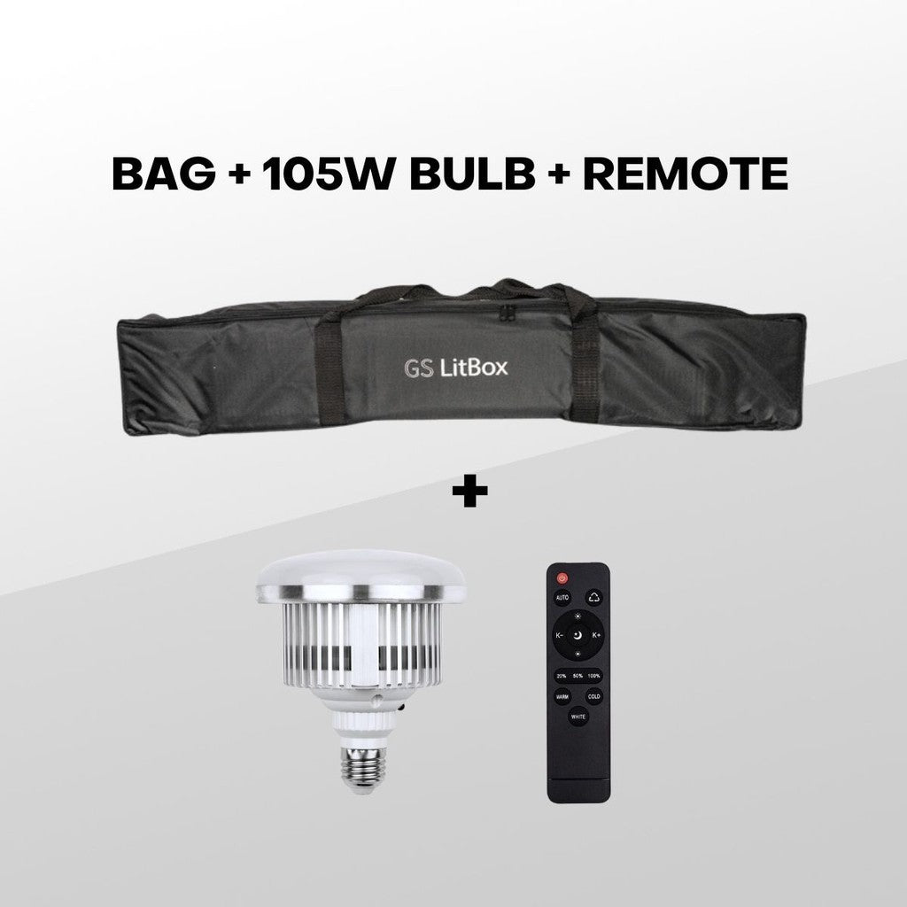 GS LitBox - Spare Part Carrying Bag for GS LitBox,105W Bulb With Remote for GS LitBox