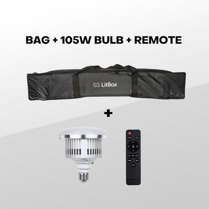 GS LitBox - Spare Part Carrying Bag for GS LitBox,105W Bulb With Remote for GS LitBox