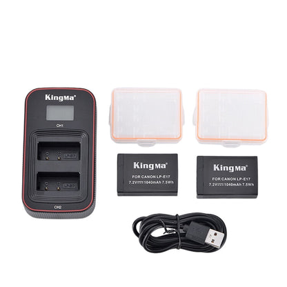 KingMa LP-E17 Battery And Dual Charger Kit For Canon 760D 800D 850D M3 M5 M6 Compatible