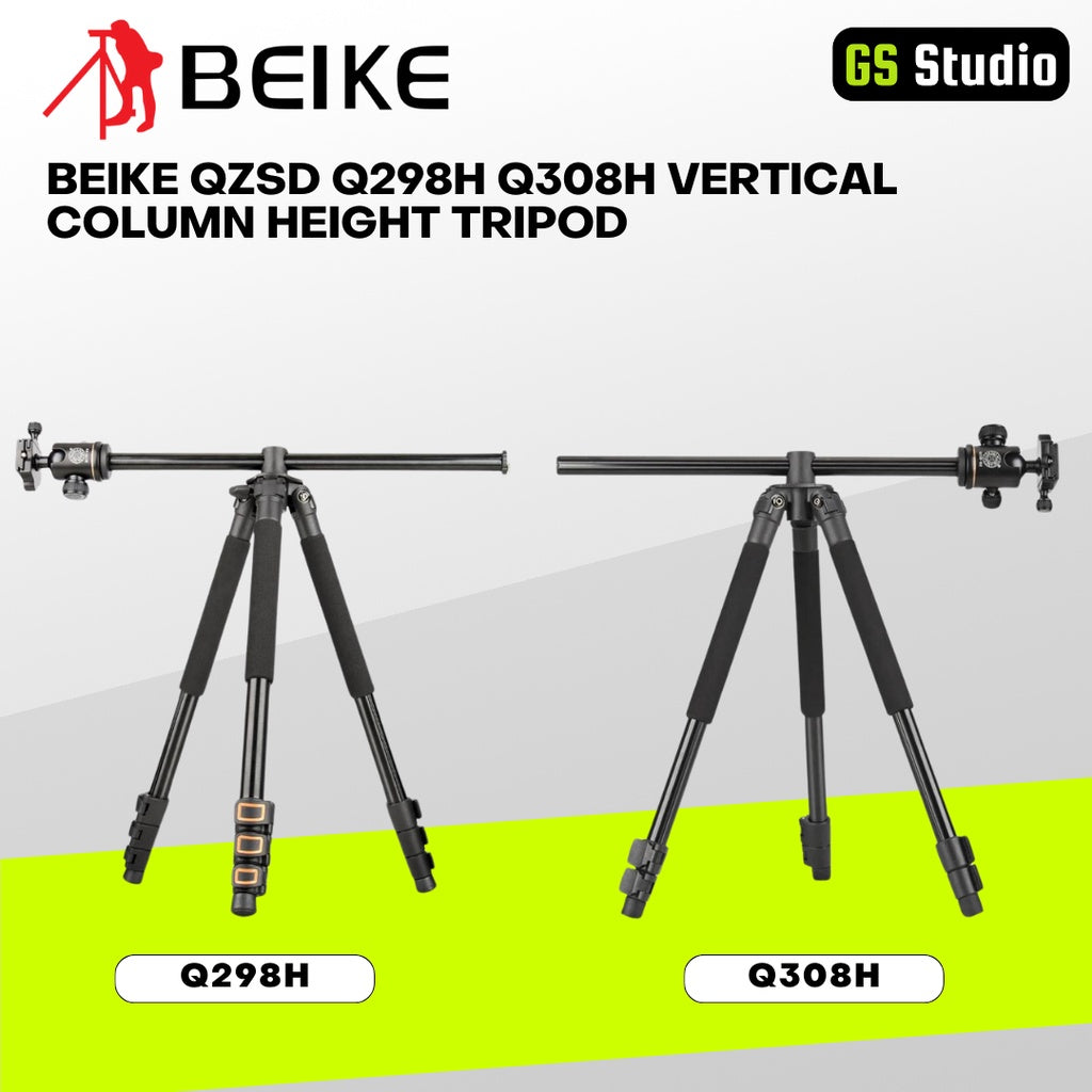 BEIKE QZSD Q298H Q308H Vertical Column Height Tripod
