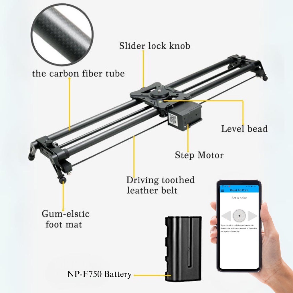 Can be powered with NP-F Battery, Power Bank or AC Power (Via Type C port)  and wireless Control with APP