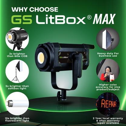 GS LitBox Max COB LED Video Light Adjustable Color Temperature & Brightness