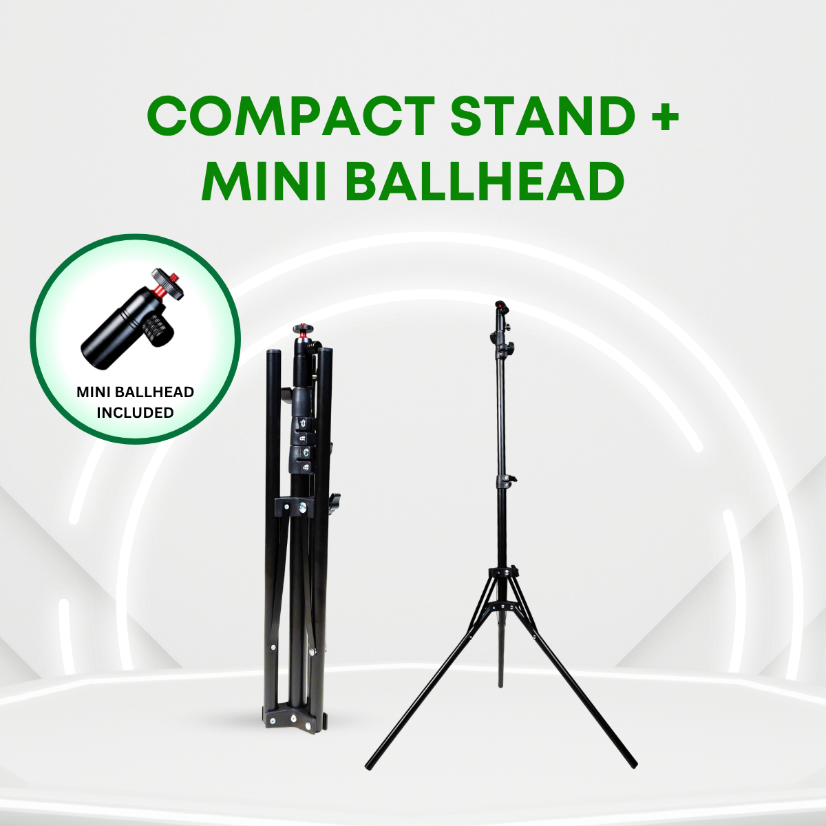 GS Aluminium Alloy Compact Studio Light Stand (2M) With Mini Ballhead