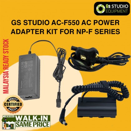 GS Studio AC-F550 AC Power adapter Kit for NP-F Series Battery Dummy Battery Replace NP-F970 F750 F570 for Viltrox Godox Neewer YongNuo NanGuan Photo Lights
