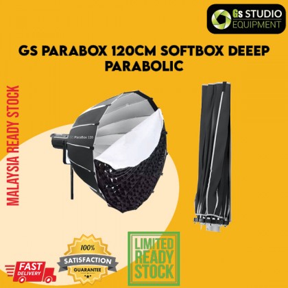 GS PARABOX 120 CM PARABOLIC LED SOFTBOX PROFESSIONAL QUICK SET-UP DEEP SOFT BOX WITH GRID AND BOWEN MOUNT FOR STUDIO LED LIGHT 