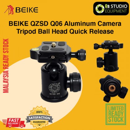 BEIKE QZSD Q06 Aluminum Camera Tripod Ball Head Ballhead Quick Release Plate Max Load To 15KG