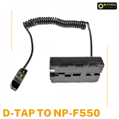 GS D-Tap to NP-F550 Dummy Battery Power Adapter 1m Cable for LED, Field Monitor & Video Accessories