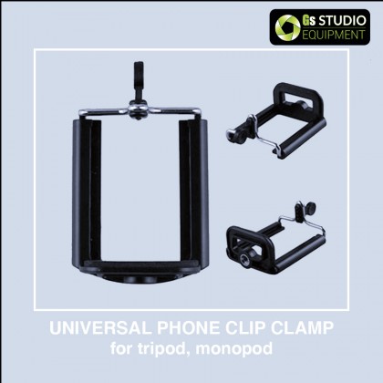 GS Universal Phone Clip Clamp Murah untuk Tripod Monopod Selfie Youtube Tiktok Tripod Phone Mount Fon Klip 1/4 Screw Hole