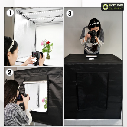 GS 140x120x50cm Extra Large Professional Studio LED Light Tent Kit for Product Photo Shooting