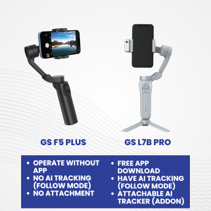 GS L7B L7C Pro Smartphone 3 Axis Gimbal With Bluetooth Connect, Focus Tracking Instant Power Up | Phone Gimbal & Stabilizer