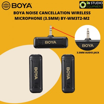 BOYA BY-WM3T2 Single and Dual Wireless Microphone Noise Cancellation Mini Lapel Mic for Smartphones Laptop Tablet Charged While Using