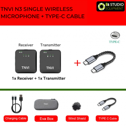 TNVI N3 Wireless Microphone for Type C Android and Lightning IOS Smartphone