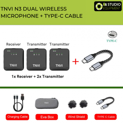 TNVI N3 Wireless Microphone for Type C Android and Lightning IOS Smartphone