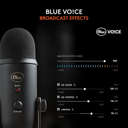 Blue Yeti USB Microphone for PC, Podcast, Gaming, Streaming, Studio, Computer Mic - Blackout