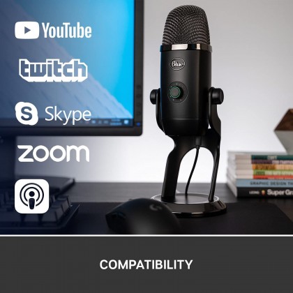 Blue Yeti X USB Microphone for PC, Podcast, Gaming, Streaming, Studio, Computer Mic - Blackout