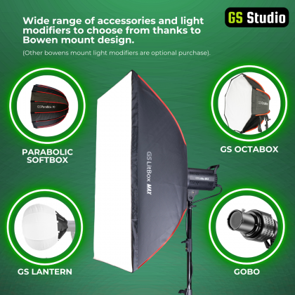 GS LITBOX MAX COB LED LIGHT ADJUSTABLE COLOR TEMPERATURE AND BRIGHTNESS BOWENS MOUNT WITH 60X90 SOFTBOX