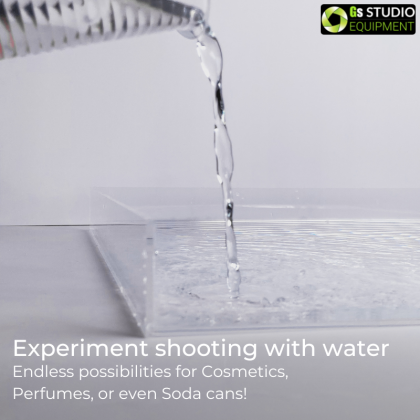 GS 40x40x4cm Transparent Acrylic Water Tank Shallow Sink Photo Studio Kit Tabletop Shooting Flat Lay Props Tray Cosmetics