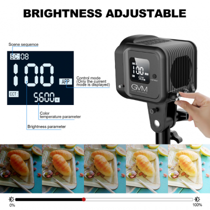  GVM SD80D 80w Portable Bi-Color Spoltlight Daylight Can use Battery powered