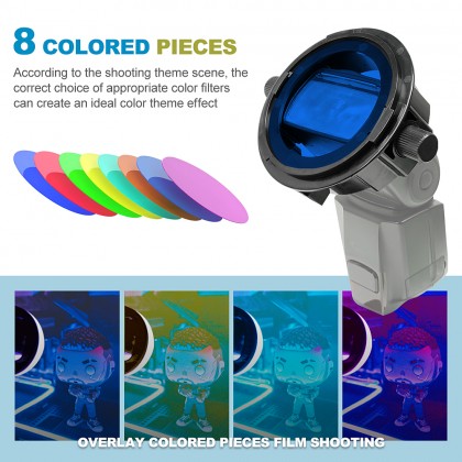 GS Professional Quick Release Bounce Reflector Modifier with Honeycomb Grid and Color Gel D15