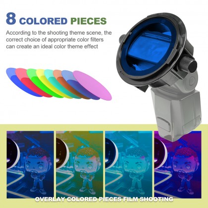 GS Professional Quick Release Light Dome Modifier with Honeycomb Grid and Color Gel D25