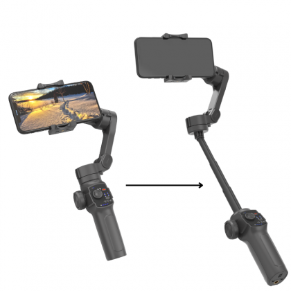 GS L9 Smartphone 3 Axis Gimbal Optional AI Face Tracking Module Bluetooth Connect, Instant Power Up without Balancing
