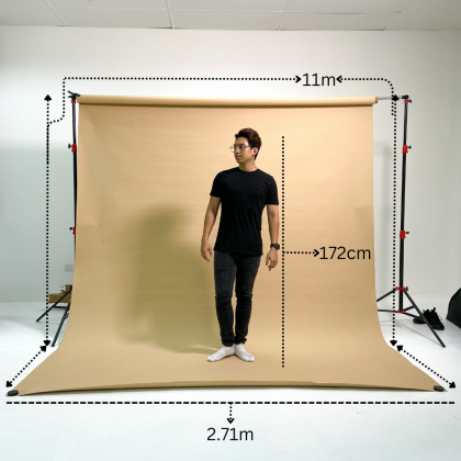 [GS] Wall Mounted Motorized 4 Rollers Backdrop Kit with 4 Colors Paper Backdrop Starter Kit (Wireless Remote)