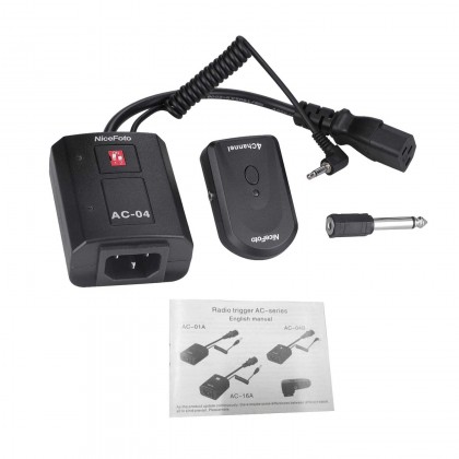 Nicefoto AC-04B 4 Channel Wireless FM Studio Flash Trigger Transmitter+Receiver