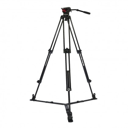 GS 8018FS PROFESSIONAL VIDEO TRIPOD WITH FLUID VIDEO HEAD & GROUND SPREADER