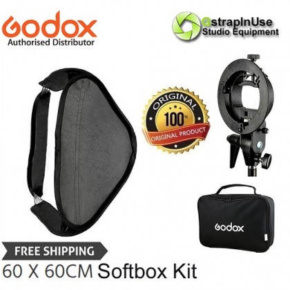 GODOX 60 X 60CM EASY FOLD SPEEDLITE SOFTBOX WITH S TYPE BRACKET