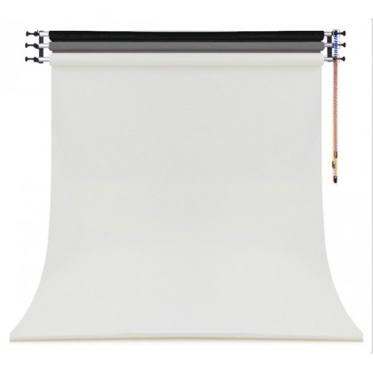 WALL MOUNTED MANUAL CHAIN BACKDROP KIT WITH 3 COLORS PAPER BACKDROP STARTER KIT (2.72X11M)