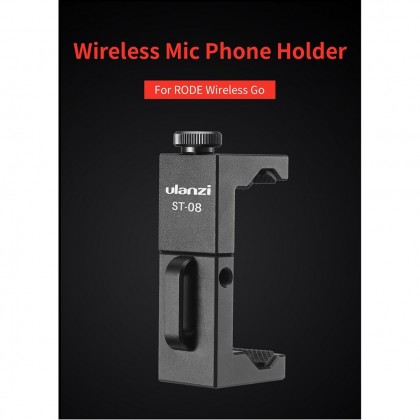 Ulanzi ST-08 Wireless Mic Phone Holder for RODE Wireless Go With Cold Shoe Phone Clip