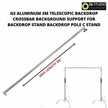 GS Aluminum 3m Telescopic Backdrop Crossbar Background Support for Backdrop Stand Backdrop Pole C Stand