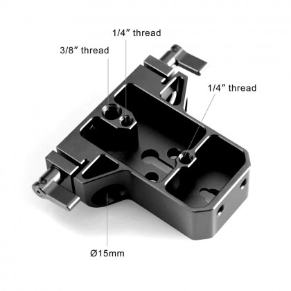 SMALLRIG 1674 BASEPLATE WITH DUAL 15MM ROD CLAMP