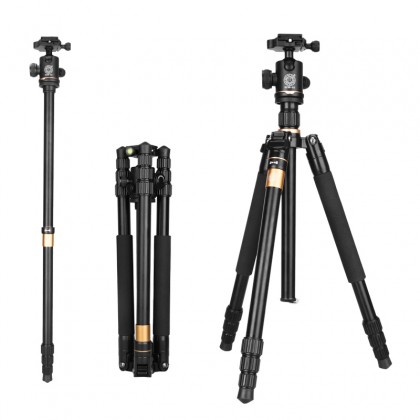 BEIKE QZSD Q222 Professional Camera Tripod Basic Compact Travelling Tripod With Monopod Solid Tripod with Ball Head