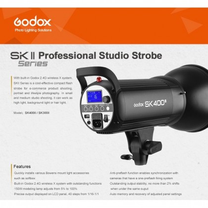 Godox SK400II 400w Studio Strobe Single Light Kit
