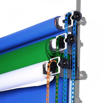 AutoPole System 3 Roller Manual Chain Backdrop Kit with 3 Colors Paper Backdrop
